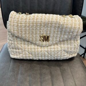 Steve Madden Cream Tweed Shoulder Bag